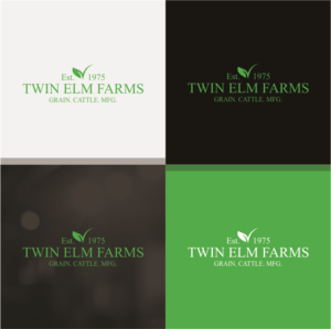 Twin Elm Farms / Est. 1975/ Grain. Cattle. Mfg./ | Logo Design by MASH Std