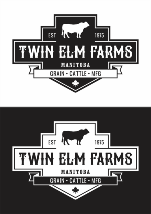 Twin Elm Farms / Est. 1975/ Grain. Cattle. Mfg./ | Logo Design by 333 Adrian 888