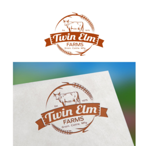 Twin Elm Farms / Est. 1975/ Grain. Cattle. Mfg./ | Logo Design by Finley Johnson