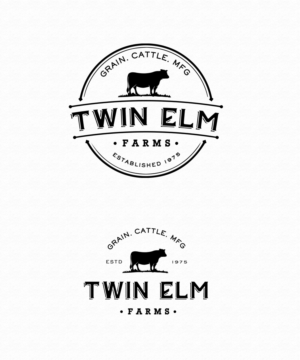 Twin Elm Farms / Est. 1975/ Grain. Cattle. Mfg./ | Logo Design by creativedesign