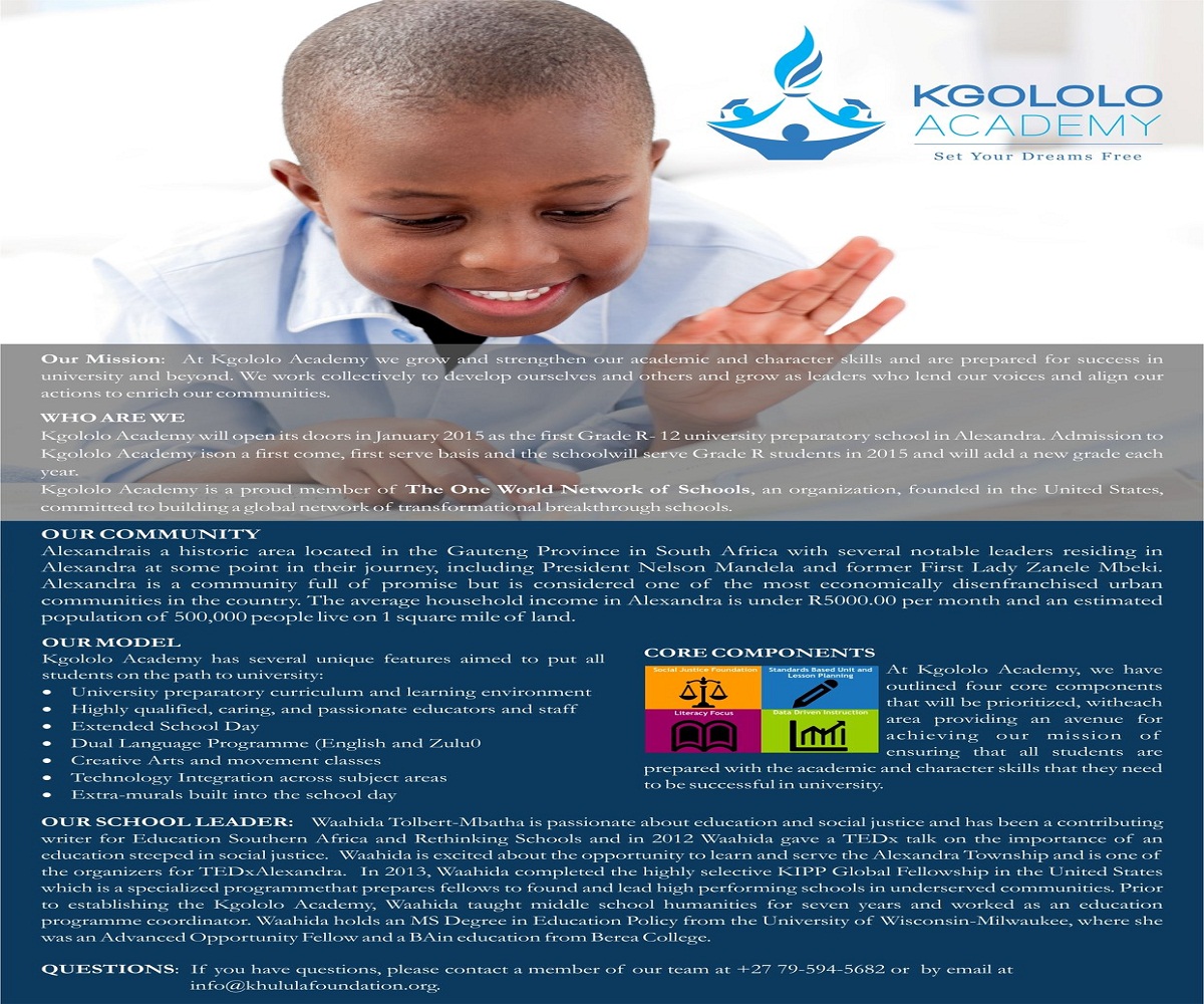 Diseño de Flyer por OCUBE para The Khulula Foundation | Diseño #2937861