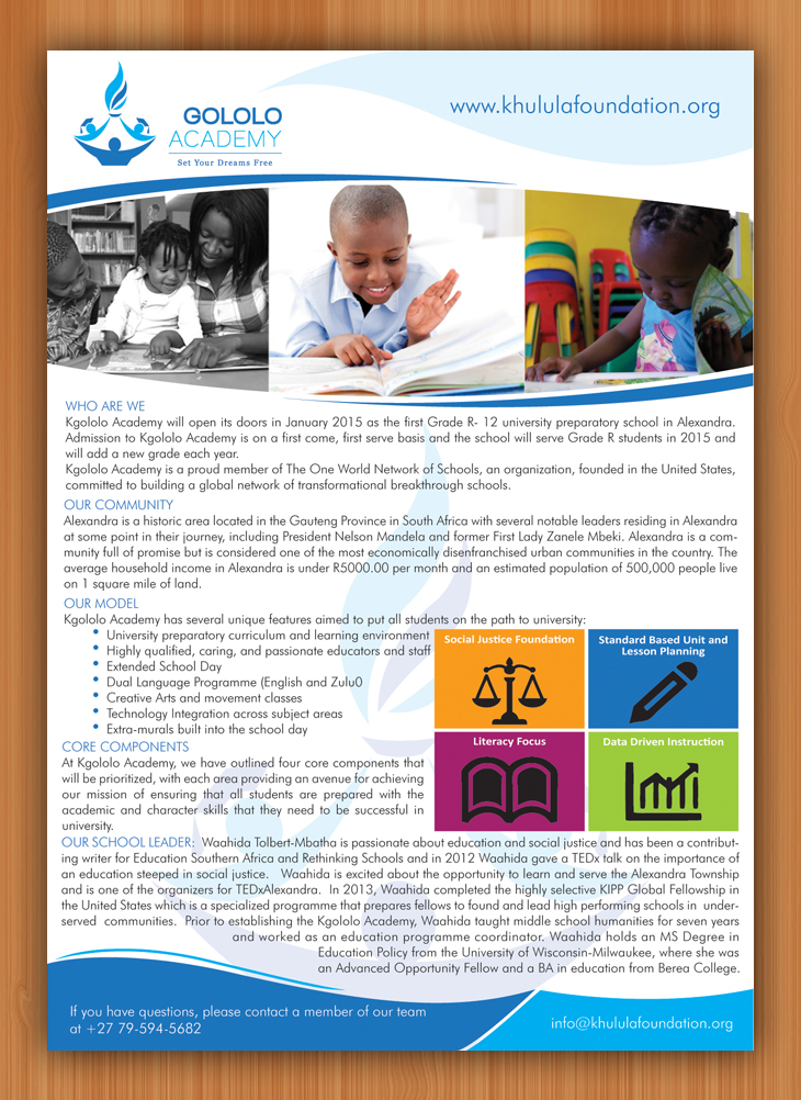 one page flyer
