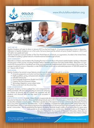 Flyer Design by Sbss for The Khulula Foundation | Design: #2936619