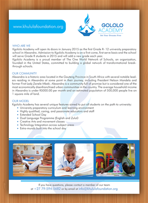 Flyer Design by Sbss for The Khulula Foundation | Design: #2936656