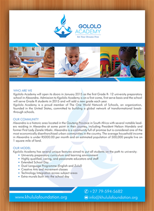 Flyer Design by Sbss for The Khulula Foundation | Design: #2936664