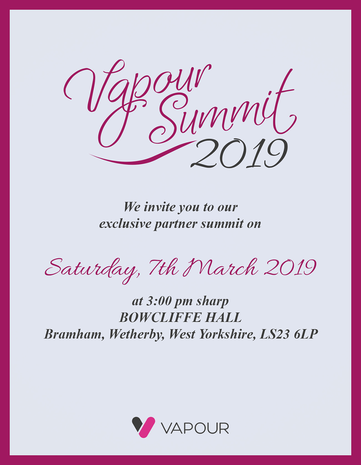 Invitation Design by VEGA-Designs for Vapour Cloud | Design #20673577