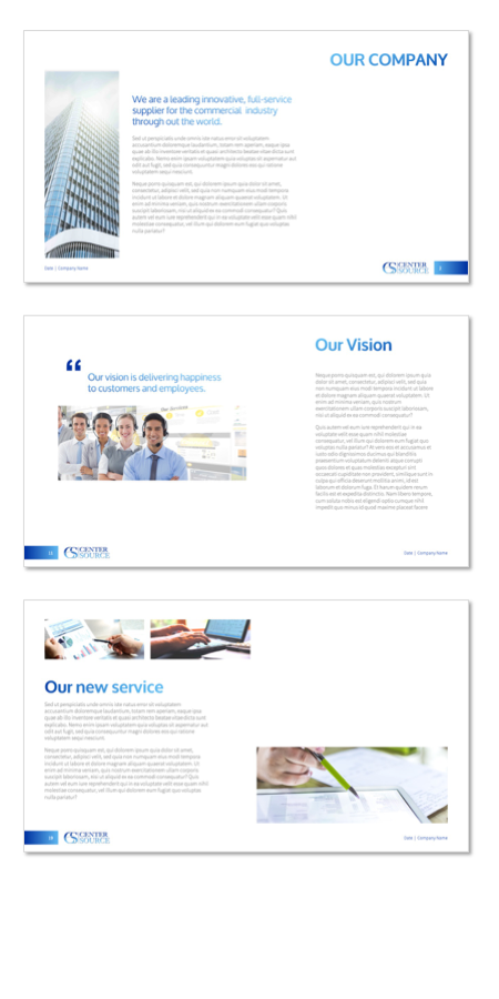 Diseño de PowerPoint por StonyDog Design para Center Source | Diseño #20679353