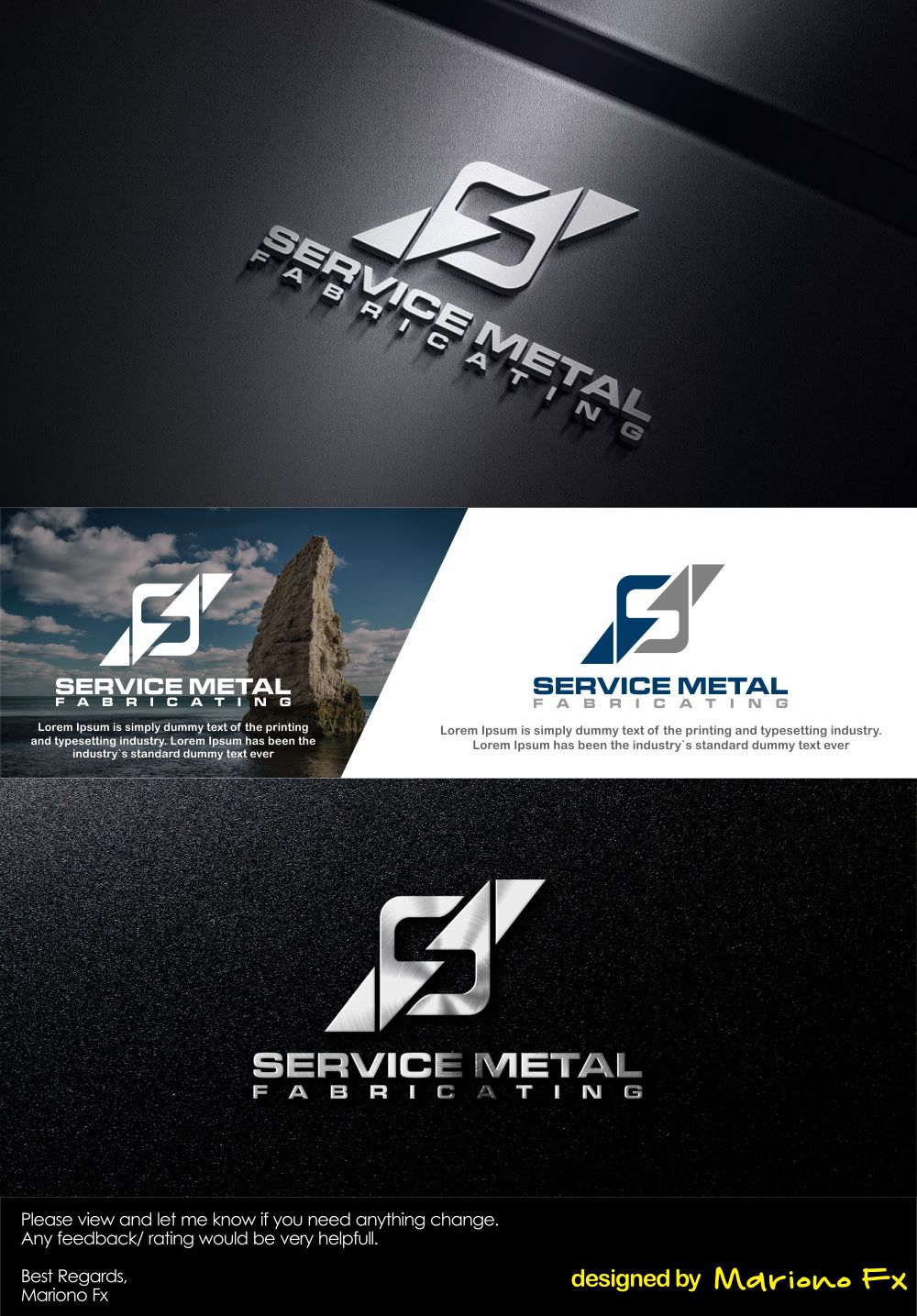 Logo Design by Mariono Fx for Service Metal Fabricating Inc | Design #20662248