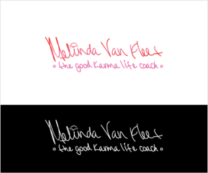 2 Versions- see attachment.  Both with my signature on the top (or close to it). One version says the good karma life coach; the other says energy mindset communication with a dot or something between the words. | Logo Design by pachilakili