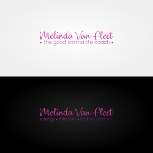 2 Versions- see attachment.  Both with my signature on the top (or close to it). One version says the good karma life coach; the other says energy mindset communication with a dot or something between the words. | Logo Design by QILLASOFT-Design