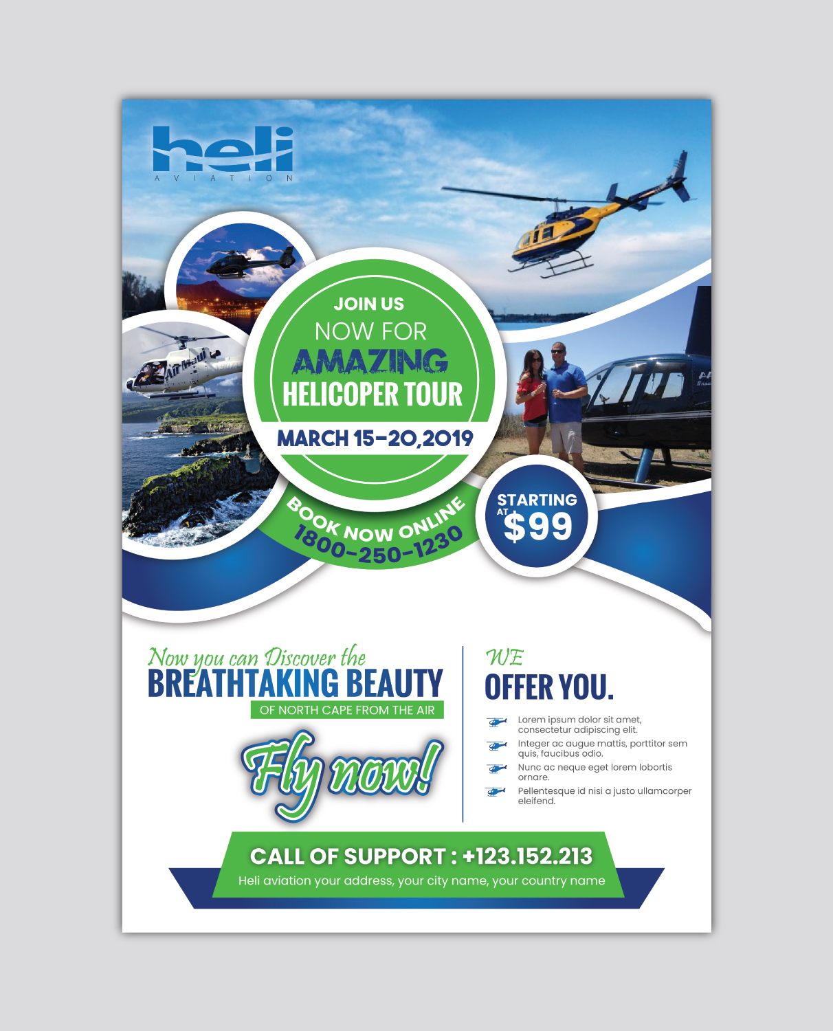 Flyer Design by ilovedesign1 for Heli Aviation Florida, LLC | Design #20676486
