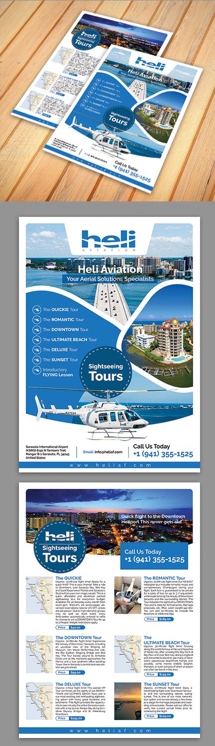 Diseño de Flyer por BLUE WINGS para Heli Aviation Florida, LLC | Diseño #20680986