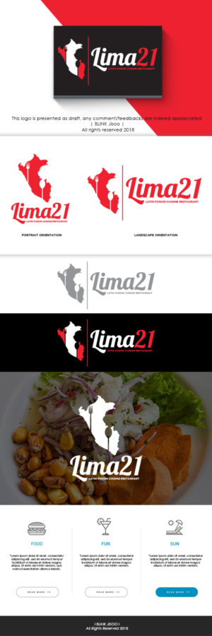 LIMA21. Latin fusion cuisine | Logo Design by Riv.