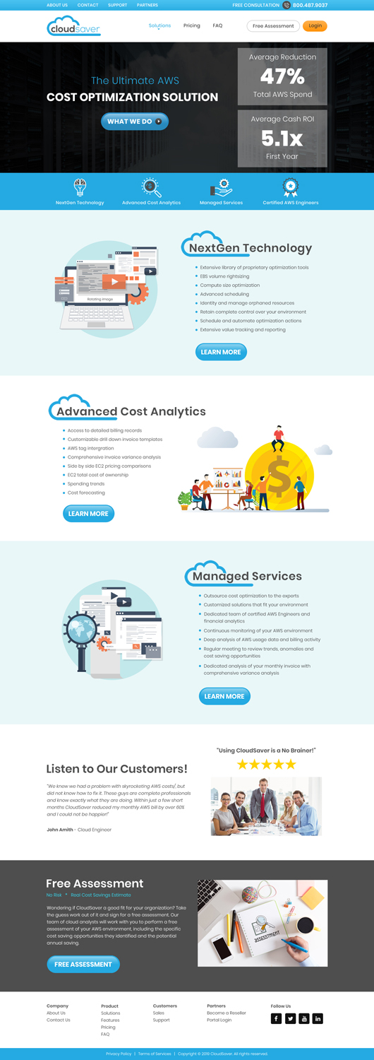 Web Design by Carmel Designz for CloudSaver | Design #20729248