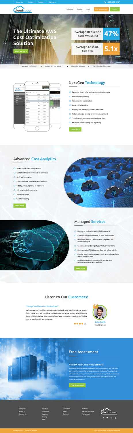 Web Design by KV_16 for CloudSaver | Design #20722609