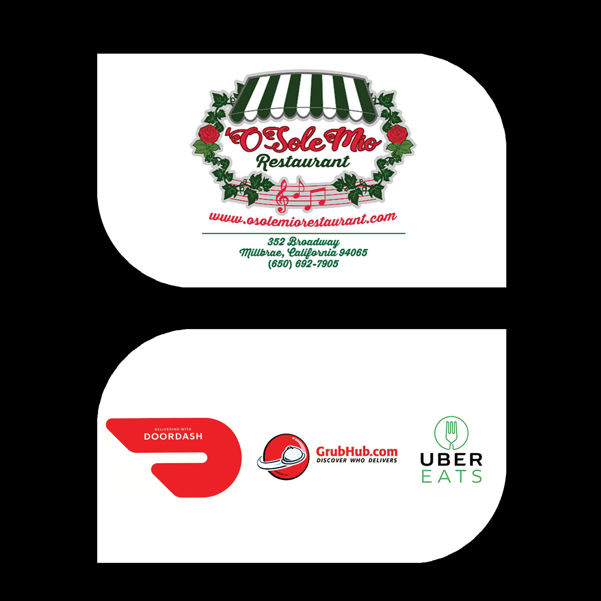 Business Card Design by Sajin for O'Sole Mio Restaurant | Design #20674613