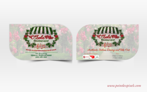 O Sole Mio Leaf Design Business Card/Hang Tag | Diseño de Tarjeta de Presentación por Pointless Pixels India