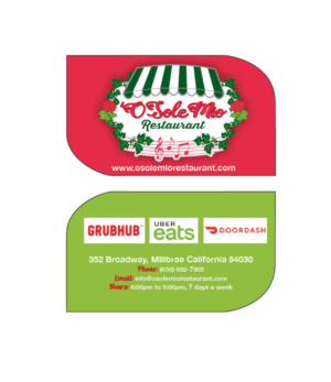 Visitenkarten-Design von Kelalo für O'Sole Mio Restaurant | Design: #20675666