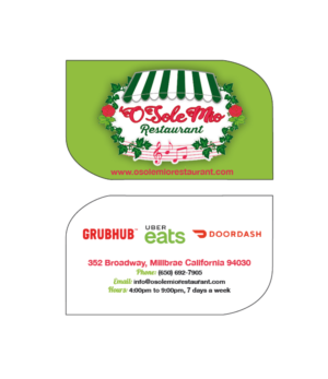 Visitenkarten-Design von Kelalo für O'Sole Mio Restaurant | Design: #20675667