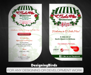 Visitenkarten-Design von Designing Birds für O'Sole Mio Restaurant | Design: #20676833