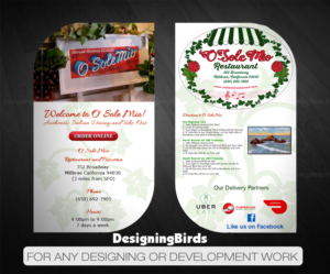 Visitenkarten-Design von Designing Birds für O'Sole Mio Restaurant | Design: #20677382