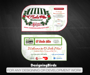 Visitenkarten-Design von Designing Birds für O'Sole Mio Restaurant | Design: #20677470