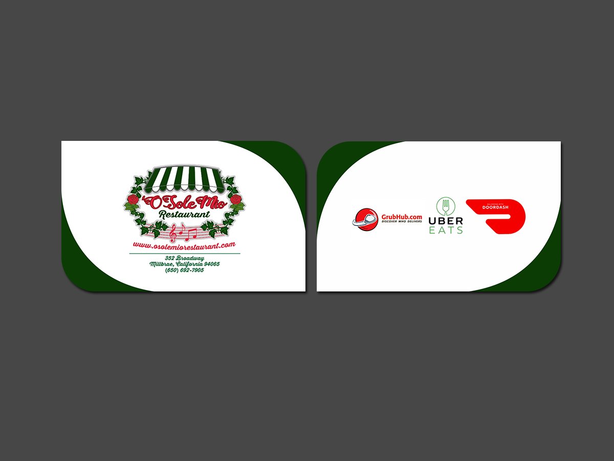 Business Card Design by Creations Box 2015 for O'Sole Mio Restaurant | Design #20680823