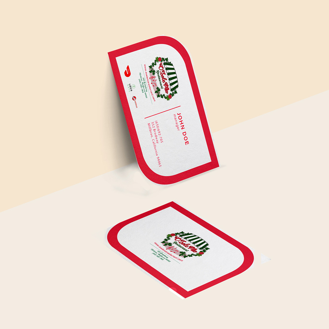 Business Card Design by Design Paul for O'Sole Mio Restaurant | Design #20679556
