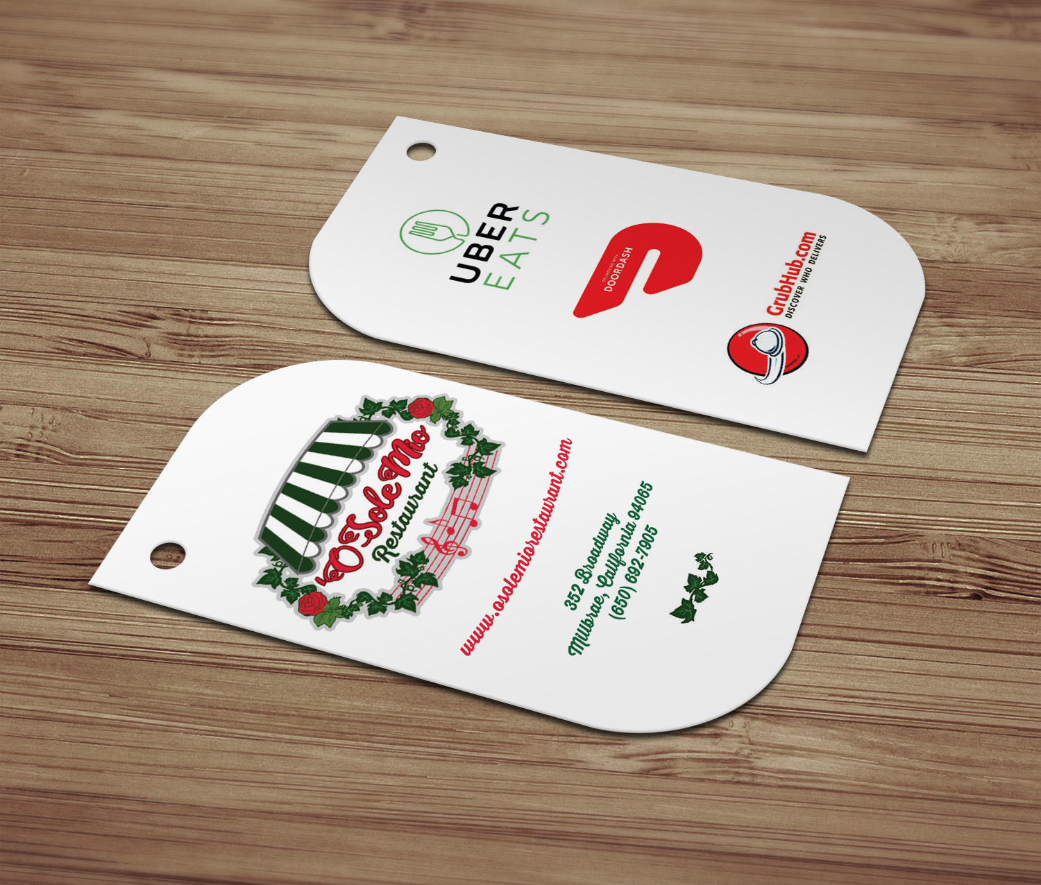 Visitenkarten-Design von MDesign für O'Sole Mio Restaurant | Design #20676038