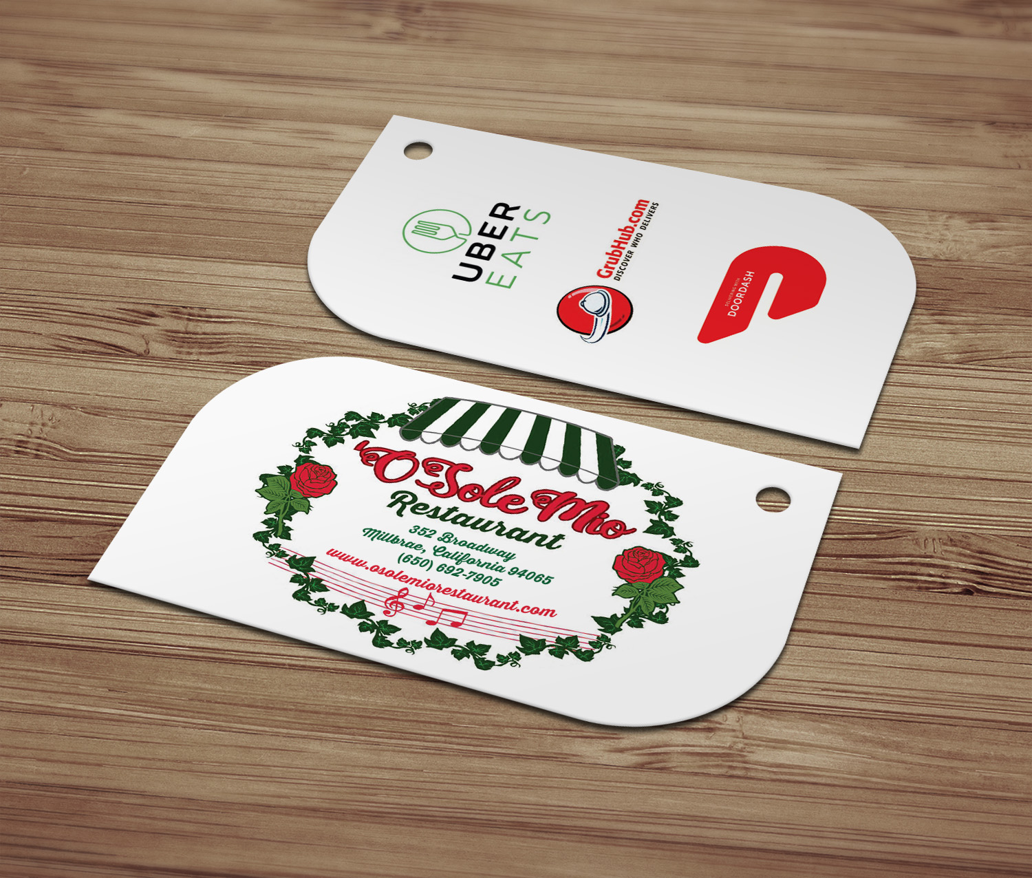Business Card Design by MDesign for O'Sole Mio Restaurant | Design #20676040