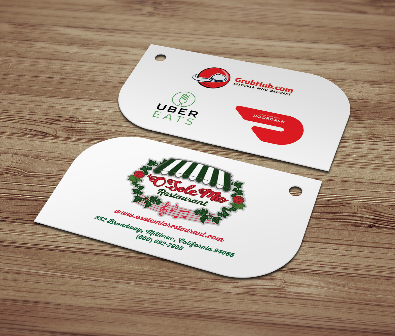 Business Card Design by MDesign for O'Sole Mio Restaurant | Design #20676041