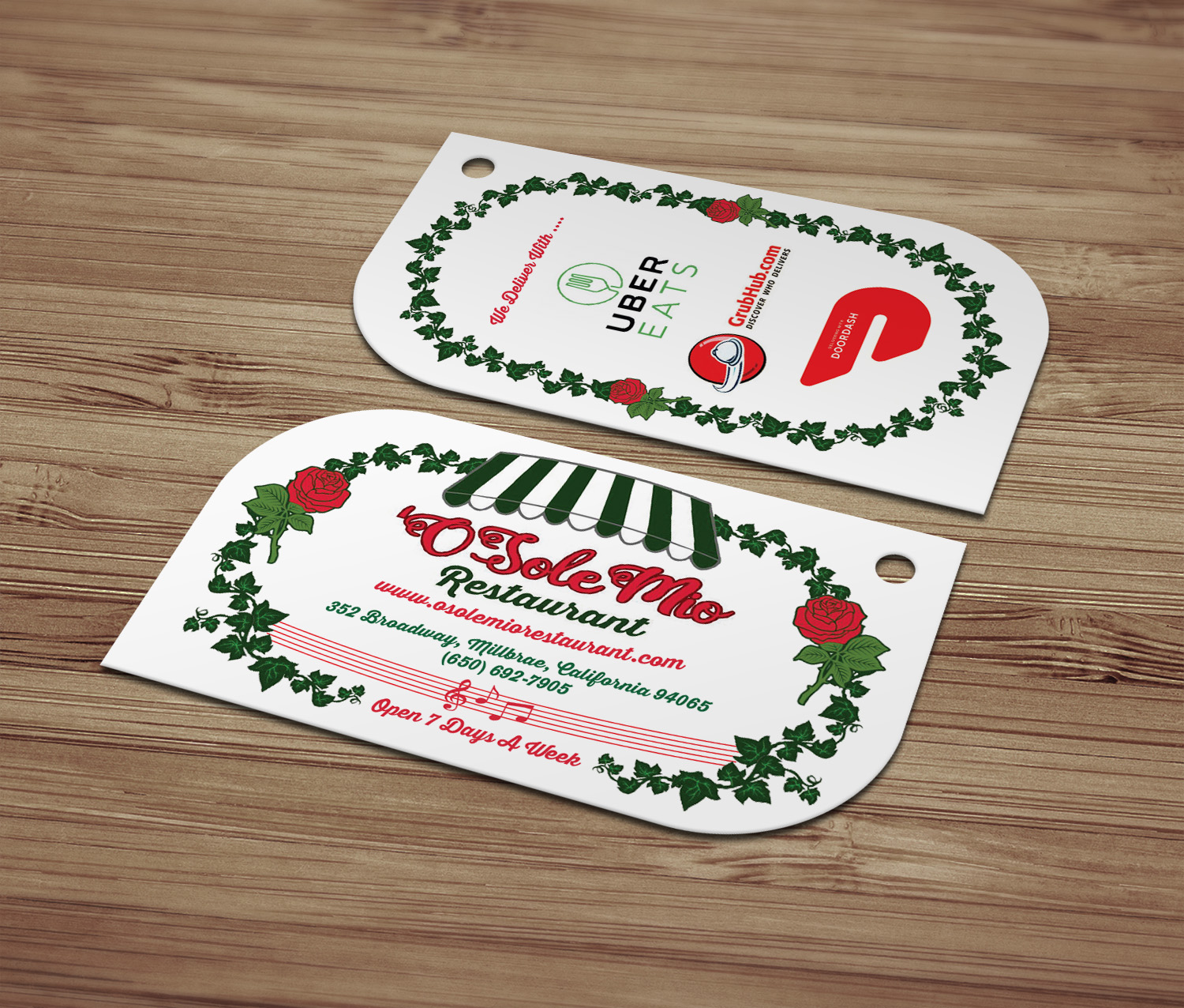 Business Card Design by MDesign for O'Sole Mio Restaurant | Design #20679008