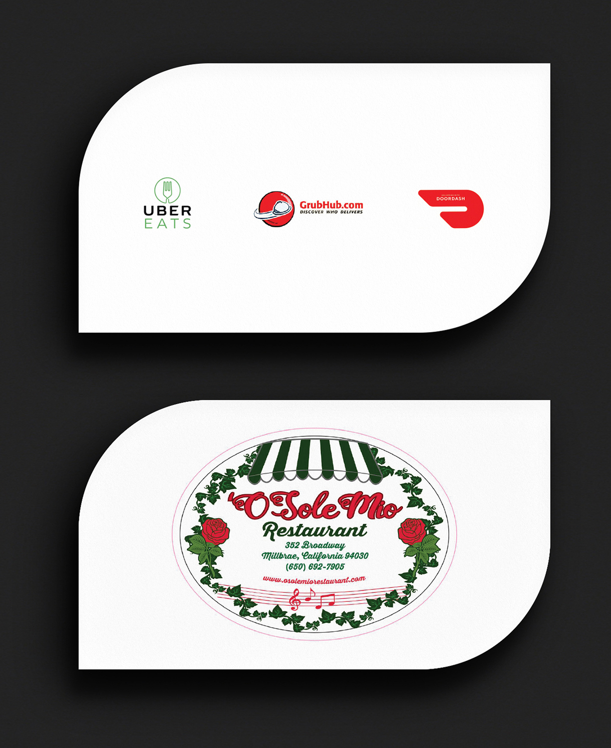 Business Card Design by Bold Pixels for O'Sole Mio Restaurant | Design #20675695