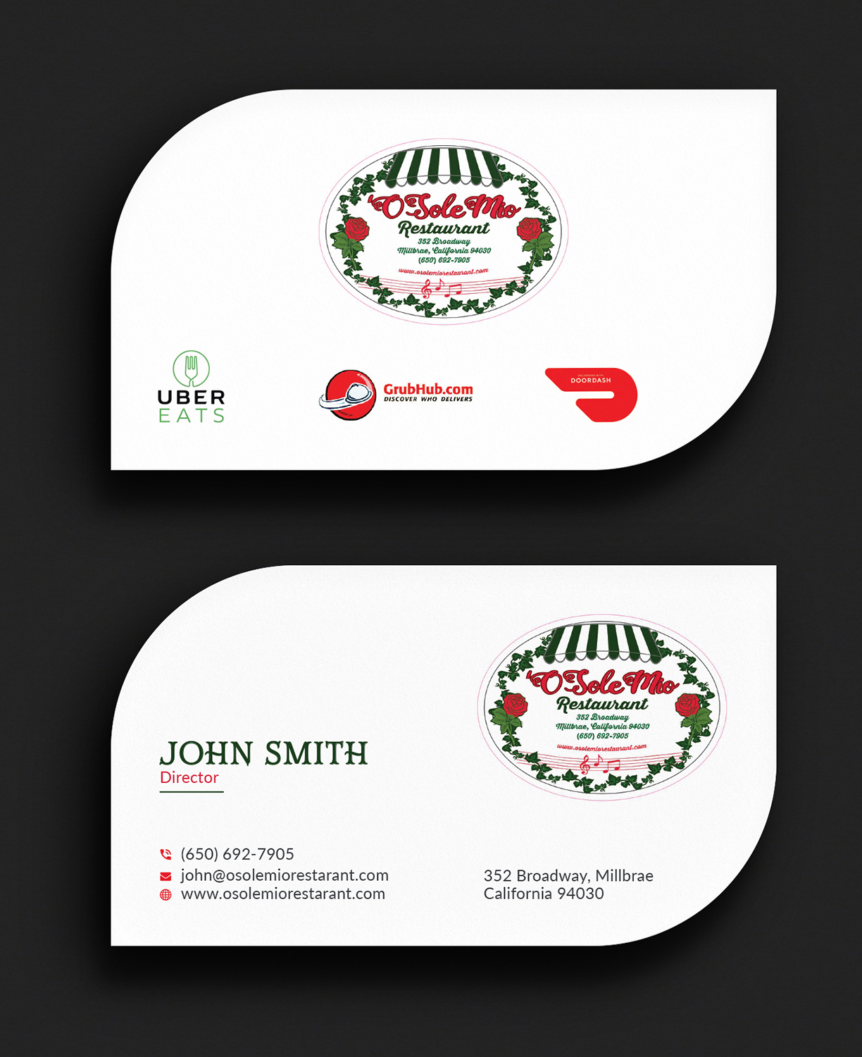 Visitenkarten-Design von Bold Pixels für O'Sole Mio Restaurant | Design #20675696