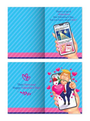 Political Marketing Company needs Valentine's Day card - fake news | Illustration Design by SangBlater