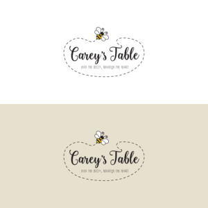 Carey's Table (I'd like to see some options with and without the subtext:  Feed the belly.  Nourish the heart.) | Logo Design by Paperfox Designs