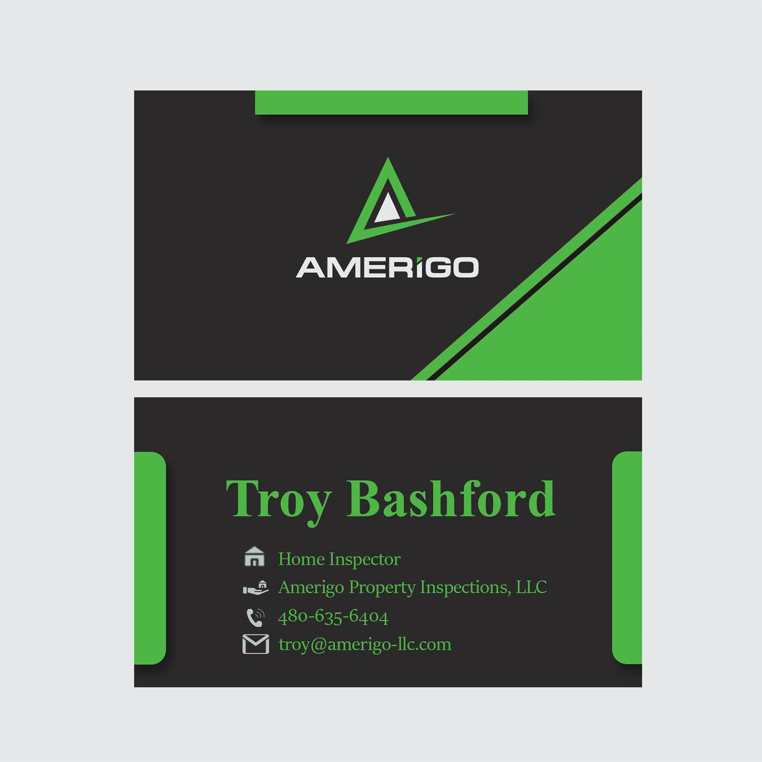Business Card Design by balachnadeem7 for Amerigo Property Inspections, LLC | Design #20724446
