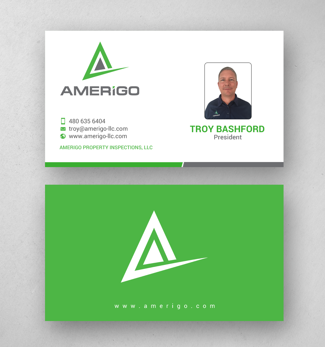 Business Card Design by chandrayaan.creative for Amerigo Property Inspections, LLC | Design #20773720