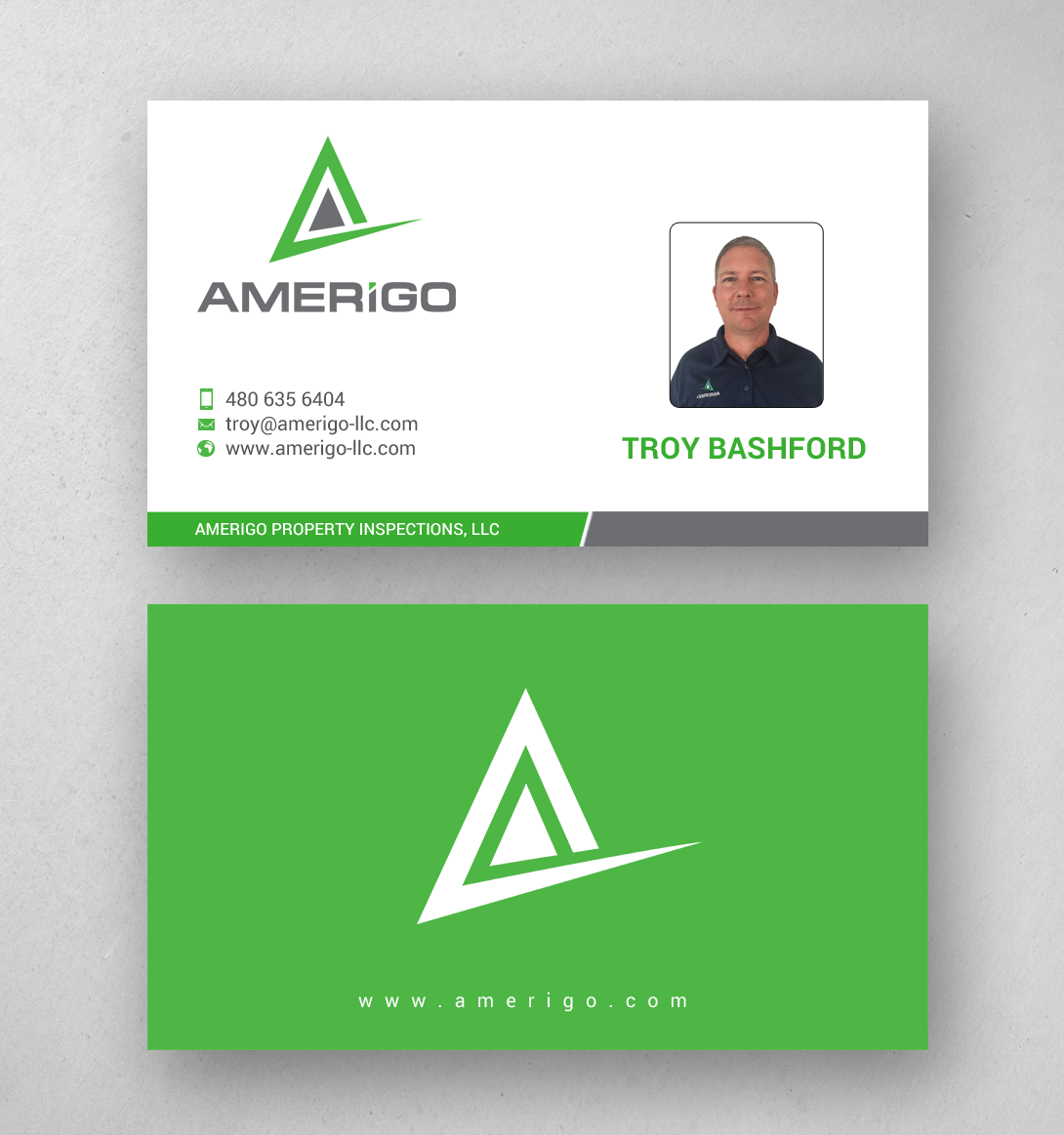 Business Card Design by chandrayaan.creative for Amerigo Property Inspections, LLC | Design #20800579
