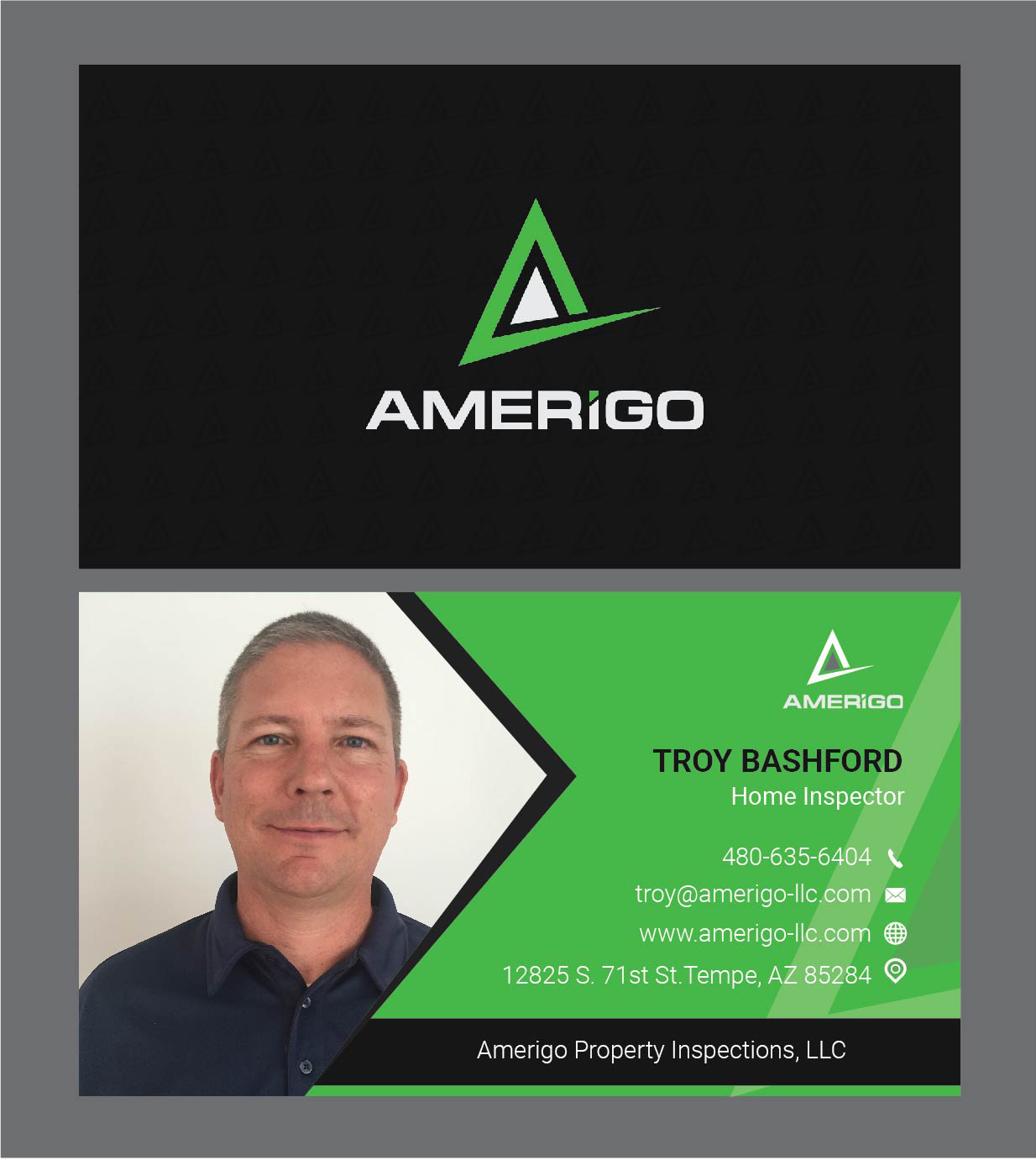 Business Card Design by A Y A N for Amerigo Property Inspections, LLC | Design #20700327