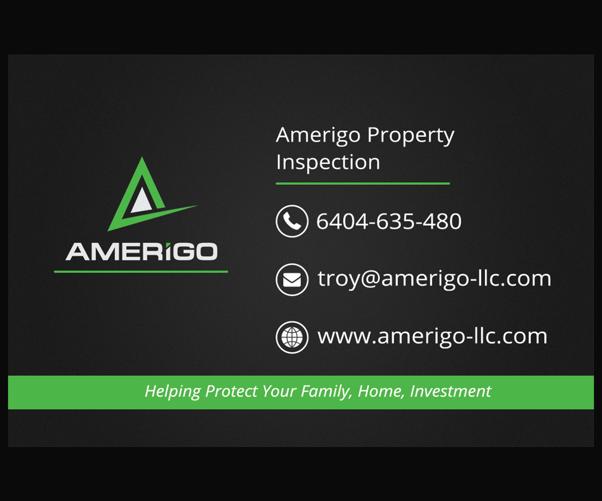 Business Card Design by urooj 3 for Amerigo Property Inspections, LLC | Design #20691220