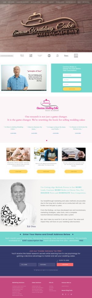Wedding Cake Sales Academy Website Homepage Revision | Web Design by DominicDesign