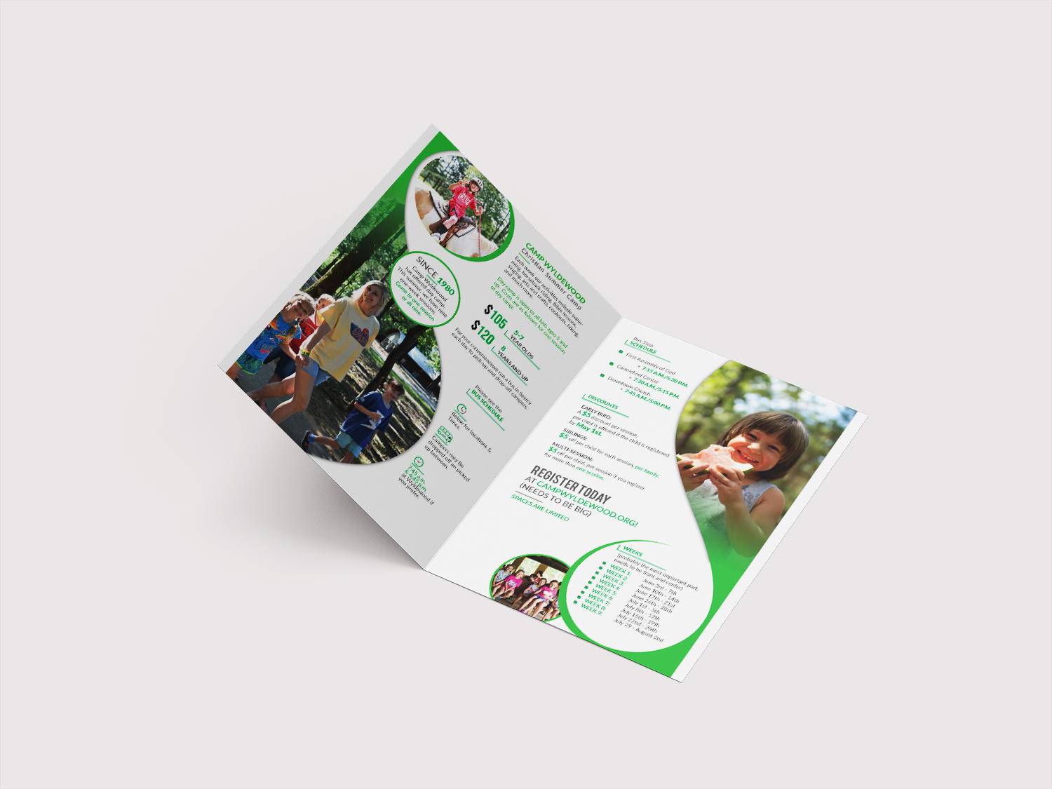 Broschüren-Design von ilovedesign1 für Camp Wyldewood | Design #20694079