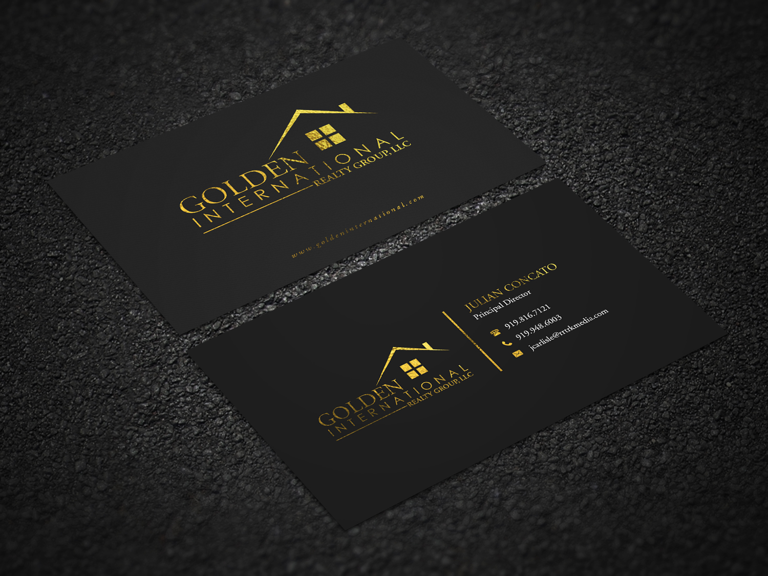 Visitenkarten-Design von Pointless Pixels India für Golden International Realty Group, LLC | Design #20701089