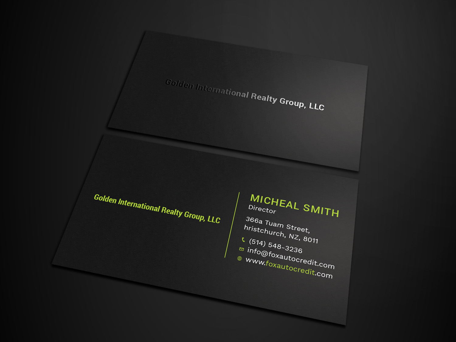 Business Card Design by Tripti Ranjan Gain for Golden International Realty Group, LLC | Design #20699340