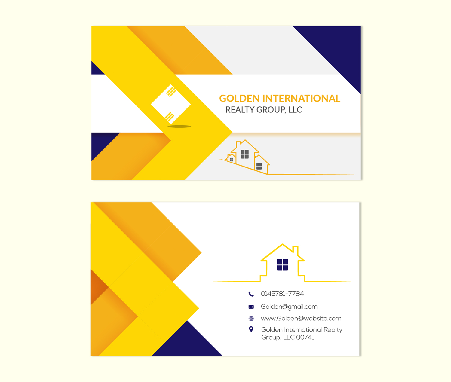 Business Card Design by ilovedesign1 for Golden International Realty Group, LLC | Design #20702187