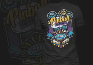 AMD Amusement Machines - Pinball Machines - T-Shirt Design | Diseño de Camiseta por Ena