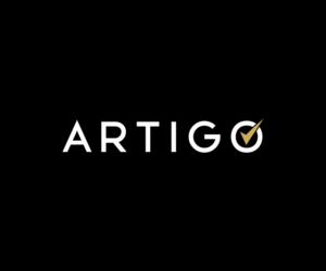 Elaborate on including text: ARTIGO and Measurement & Knowledge on the logo | Logo Design by pulogo