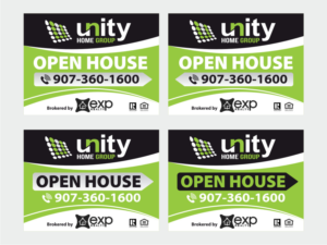 18”(height) x 24”(width) Open House Sign Needed - front/back | Graphic Design by Atvento Graphics