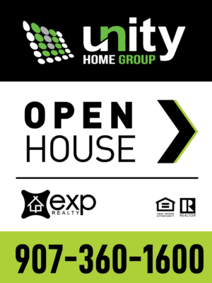 18”(height) x 24”(width) Open House Sign Needed - front/back | Graphic Design by desainerd